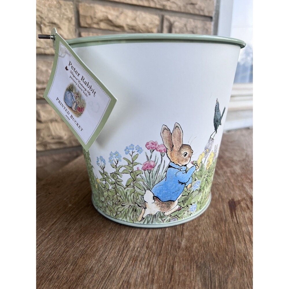Pottery Barn Peter Rabbit Bucket with Wooden Handle